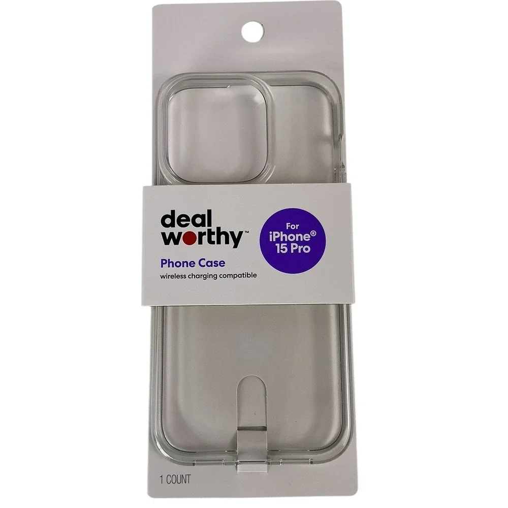 Deal Worthy Clear Phone Case for‎ iPhone 15 Pro Wireless Charging Compatible NEW
